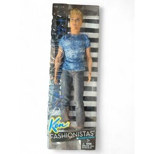 Barbie Fashionistas Ken 12" Doll Blue Dashing Denim Tee & Denim Pants 2015 NEW